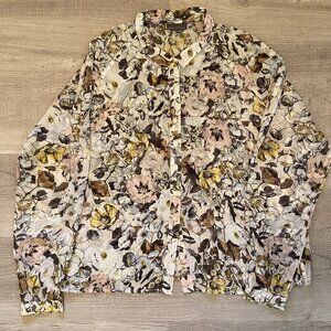 Women's Flowy Floral Sheer Blouse Size Medium Jeans by Buffalo